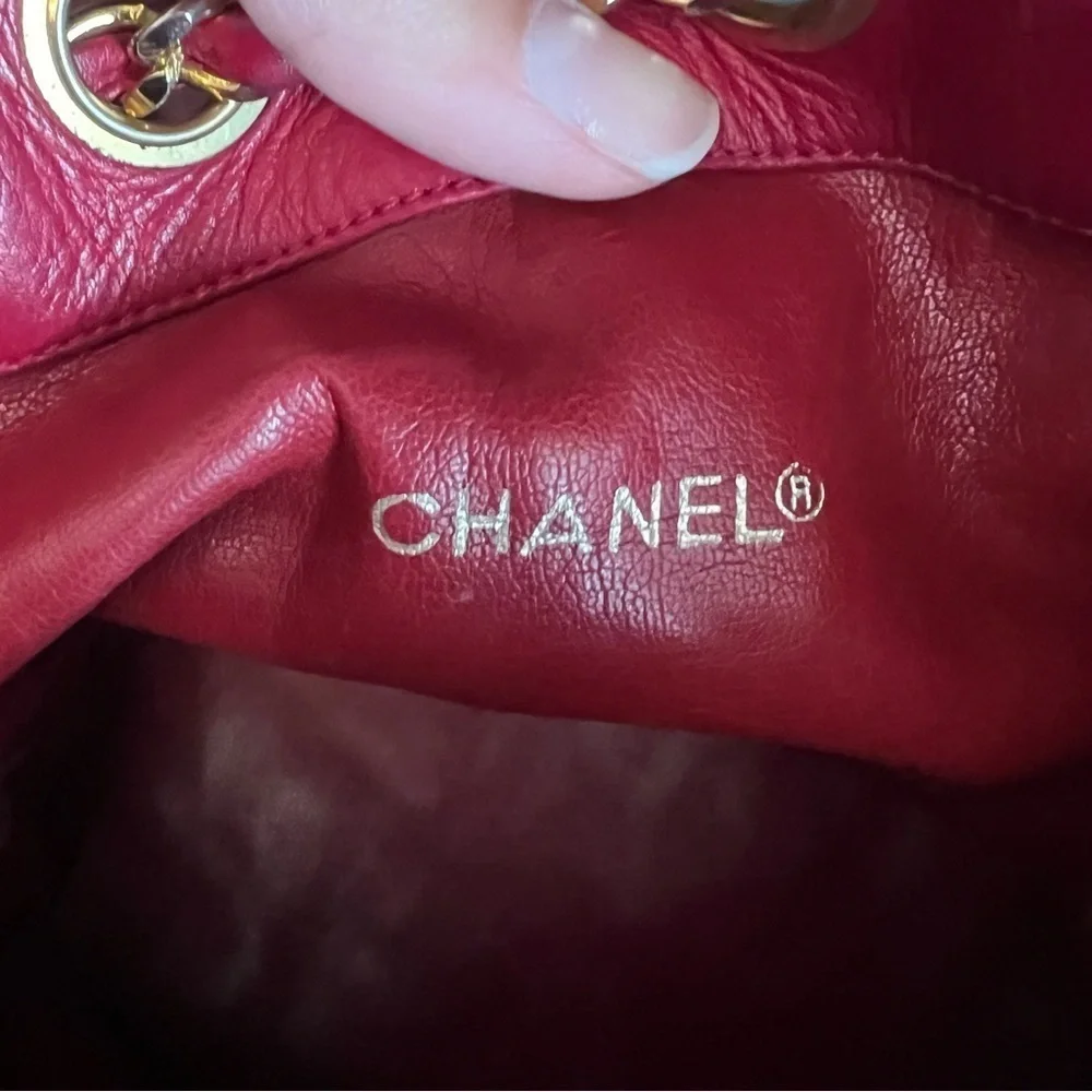 Chanel bicolore vintage lambskin chain shoulder bag. RARE - Picture 12 of 17